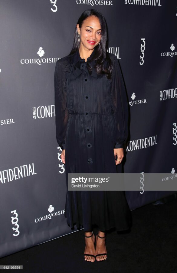 LOS ANGELES, CA - FEBRUARY 16:  Actress Zoe Saldana attends the Los Angeles Confidential winter issue celebration with cover star Zoe Saldana at 3033 Wilshire on February 16, 2017 in Los Angeles, California.  (Photo by David Livingston/Getty Images)